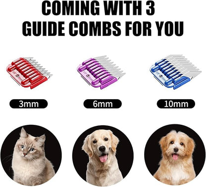 Dog Grooming Clippers, Professional Dog Clipper for Thick Coat Low Noise with Guard Combs Brush,2 Speeds Heavy Duty Design for Thick Heavy Coats,Dogs,Cats,Sheep Animal Haircut