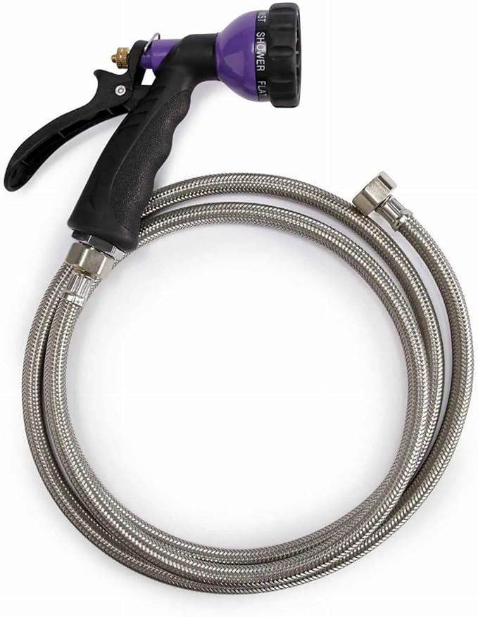 Master Equipment 6-in-1 Spray Hoses — Versatile, Brightly Colored Hoses for Use in Pet Grooming Shops - 60", Black