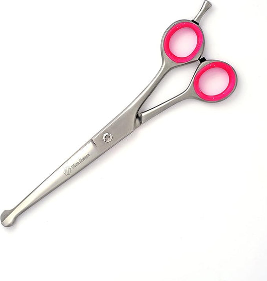 6.5" Dog Face & Paw BALLTIP Grooming Scissors Safety Pet Shears Japanese SS Dark Satin Finish