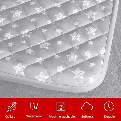 Dog Bed Covers Replacement Washable Pet Hair Easy to Remove, Waterproof Dog Bed Covers Noiseless Quilted, Pet Bed Cover Lovely Grey Star Print, Puppy Bed Cover 29x41 Inches, for Dog/Cat, Cover Only