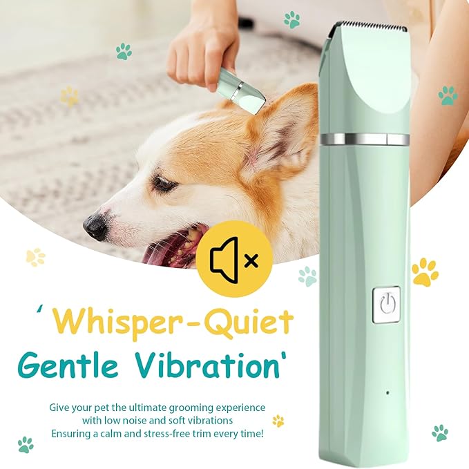 Dog Clippers for Grooming,Grooming kit 4 in 1 with Nail Grinder,Adaptable for Large and Small Dogs and Cats,Low Noise USB Rechargeable,Shaver Grooming Supplies for Pet Cats Dogs