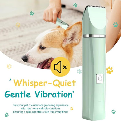 Dog Clippers for Grooming,Grooming kit 4 in 1 with Nail Grinder,Adaptable for Large and Small Dogs and Cats,Low Noise USB Rechargeable,Shaver Grooming Supplies for Pet Cats Dogs