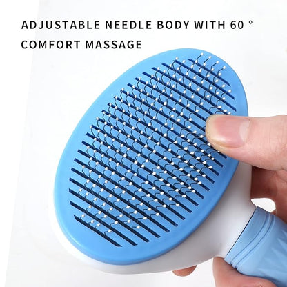 Pet Grooming Brush, Self Cleaning Slicker Brush for Dogs, Cats, Bunnies, Removes Loose Undercoat, Massaging Tool for Long or Short Hair
