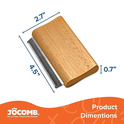 Jocomb Premium Wooden Deshedding & Dematting Brush – Gentle Grooming Brush for Dogs, Cats, Horses & Livestock – Comfortable, Durable & Ideal for Short Hair, Thick Coats & Wiry Coats