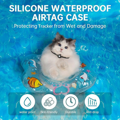 Cat Tracker,Waterproof Pet Tracker for All Cats(Only iOS),Cat Tracker Collar with Safety Elastic Buckle,No Monthly Fee,Compatible with Apple Find My App-(Black)