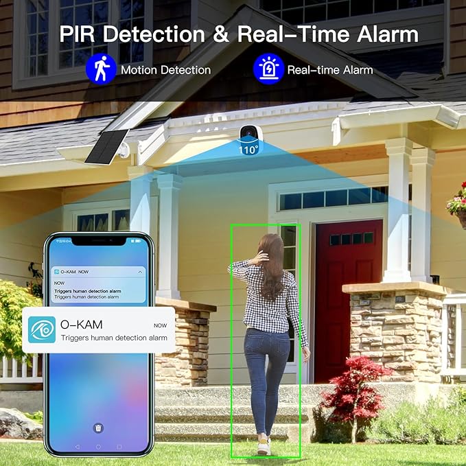 VSTARCAM Solar Security Camera Wireless Outdoor, 2K Camera with Color Night Vision, Solar Cameras for Outside Wireless, Battery Powered, Siren & Spotlight, Two-Way Audio, 2.4 GHz Wi-Fi, No Monthly Fee