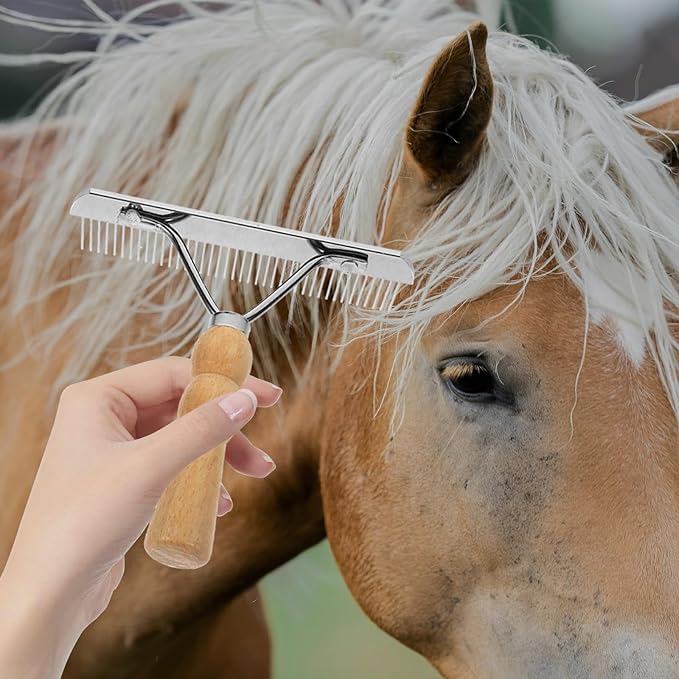 balacoo 2Pcs Horse Nail Rake Comb - Pet Horse Hair Comb, Horse Brush Steel Comb for Hair, Pet Mane Pulling Tool, Pet Horse Hair Brush, Mane Brush Dog Deshedding Brush
