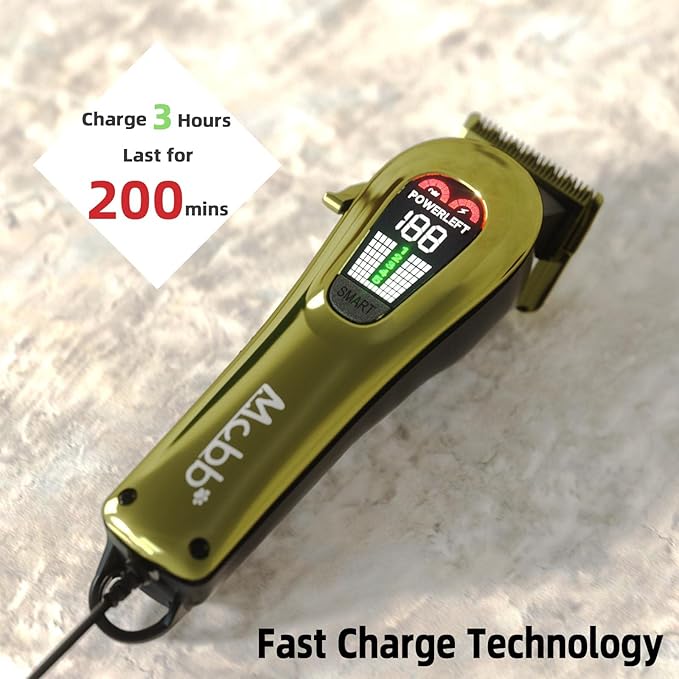 Dog Clippers - 5-Mode Heavy-Duty Grooming Kit With LED Display, Rechargeable, Auxiliary Light, Low Noise, Cordless Pet Tool
