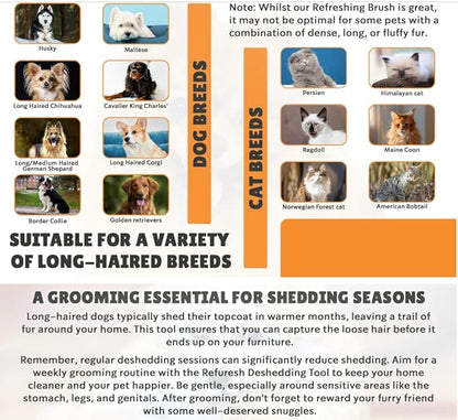 Deshedding Brush for Dogs & Cats - Small & Blue, Long Hair Grooming Tool, Dog Deshedding Brush, Cat Deshedding Brush, Lightweight Deshedding Tool for Shedding Control