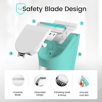 FERRISA 2 in 1 Dog Clippers for Grooming, Dog Hair Clipper for Grooming, Quiet Small Pet Grooming Kit, Electric Pet Hair Trimmer, Waterproof Cat Clipper with 2 Trimming Heads