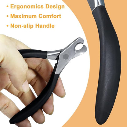 Large Dog Nail Clippers and File Set for Thick Nails Heavy Duty 420 Stainless Steel Grooming Kit, Anti-Slip Handle &PU Leather Case –Safe Trimming for Giant Breeds