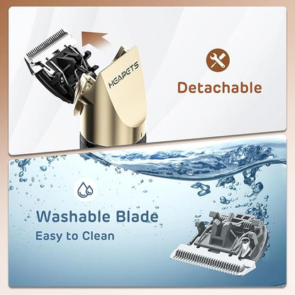 Dog Grooming Clippers, Low Noise, Electric Quiet, Adjustable Clipper Comb, Rechargeable Cordless Dog Hair Clippers for Dogs Cats Pets, Gold