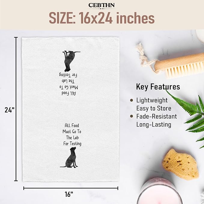 Funny Black Lab Kitchen Towels, Black Labrador Retriever Gifts Dish Towels for Kitchen Drying, Gifts for Labrador Dog Lovers Decorative Hand Towels, 16x24 Inch