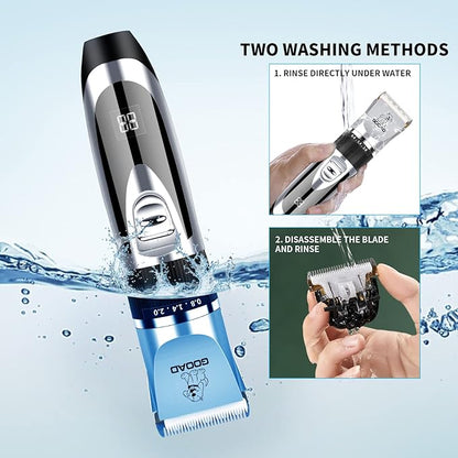 Dog Clippers Grooming Kit and Paw Trimmer,Low Noise, Electric Quiet,Rechargeable, Cordless, Pet Hair Clippers for Thick Coats, Dog Trimmer Grooming Tool, Shaver for Small and Large Dogs Cats