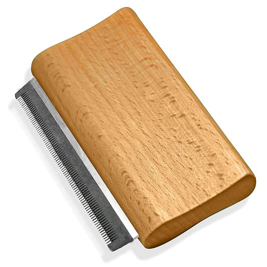 Jocomb Premium Wooden Deshedding & Dematting Brush – Gentle Grooming Brush for Dogs, Cats, Horses & Livestock – Comfortable, Durable & Ideal for Short Hair, Thick Coats & Wiry Coats