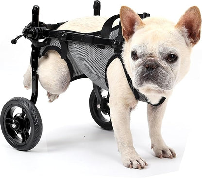 Small Dog Wheelchair for Back Legs, Light Weight Dog&Cat&Pets Wheelchair Cart with Disabled Hind Legs Walking, Adjustable Doggy Wheelchair Cart with Wheels for Back Legs