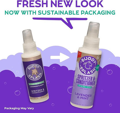 Buddy Splash Spritzer & Conditioner for Dog Grooming, Lavender & Mint, 4 Oz. Bottle