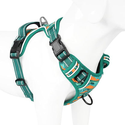 Timos No Pull Dog Harness,No Choke Front Clip Dog Reflective Harness,Adjustable Soft Padded Pet Vest with Easy Control Handle for Large Dogs,Wilderness,L
