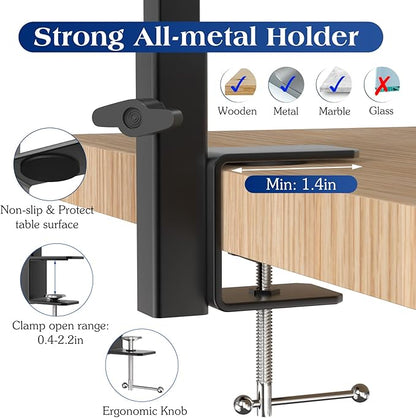 Pawaboo Pet Grooming Arm with Clamp, Dog-Grooming-Arm Dog Grooming Stand and Free Two No Sit Haunch Holder with Grooming Loop, Foldable Dog Grooming Arm for Small Medium Pet
