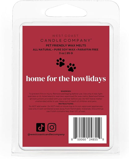 Home for The Howlidays - All Natural, Non-Toxic, Pet Odor Eliminator Pure Soy Wax Melts - Dog & Cat Safe, Veterinarian Approved