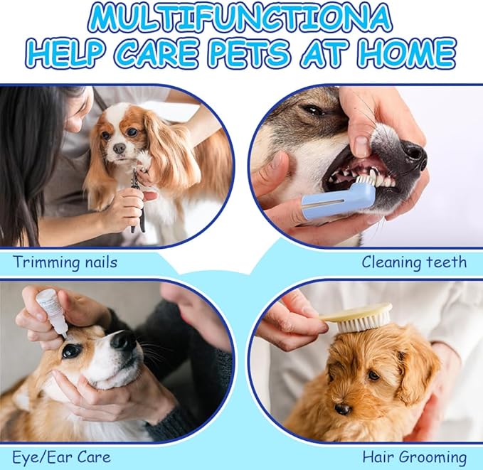 Dog Grooming Hammock Harness for Cats Dogs with Nail Clippers/Nail Trimmers/Grooming Scissors, Dog Grooming Harness for Nail Trimming, Relaxation Pet Restraint Leashes Sling Pet Grooming Sling Helper