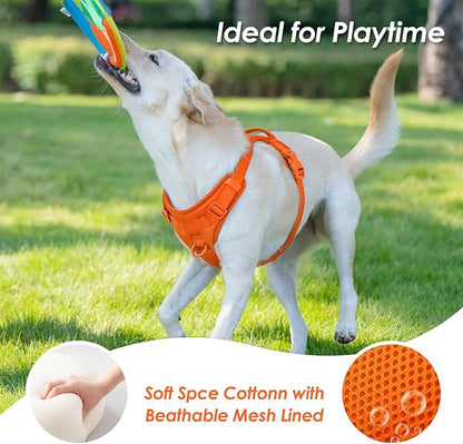 No Pull Dog Harness, Puppy Vest with Front Clip for Small Medium Large Sized Dog(Orange,M)