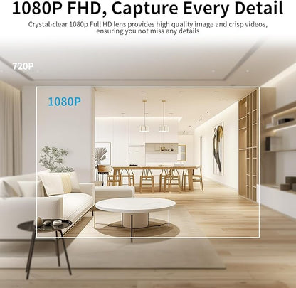 VSTARCAM Indoor Security Camera with Smoke Detection, 2K UHD Smoke Detector Camera, Motion Detection, Auto Tracking, Color Night Vision, 2-Way Audio, Cloud & SD Card Storage(up to 256GB)