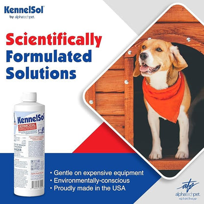 atp 1-Step Kennel Cleaner - EPA Registered Liquid Concentrate Disinfectant and Deodorizer, Effective Against Bacteria and Viruses - 1 Pint by Alpha Tech Pet