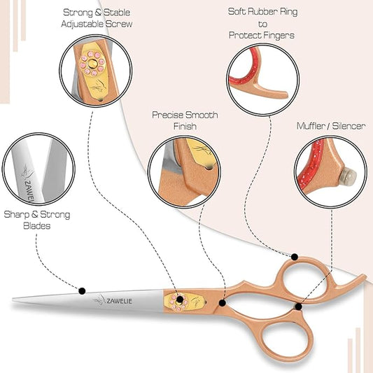 Straight Dog Grooming Scissor- 7.5” Scissor for dogs,Japanese Stainless Steel Ergonomic Pet Grooming Scissor, Heavy Duty Sharp and Comfortable Grooming Scissor for Dogs,Cats and Other Animals