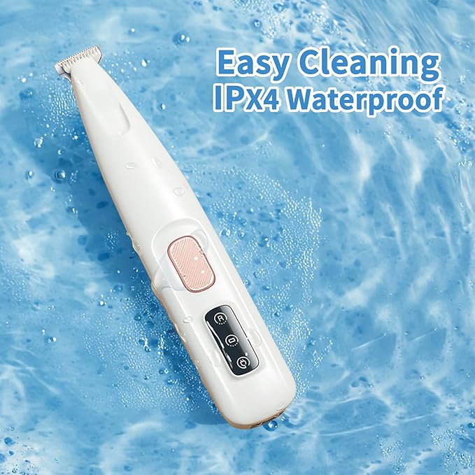 Upgraded Dog Paw Trimmer with LED Light, Low Noise Cat Clipper for Grooming, 18mm Widen Blade Digital Display Pet Paw Trimmer for Paws, Ears, Face, Waterproof Rechargeable Paws Clipper for Dog Cat