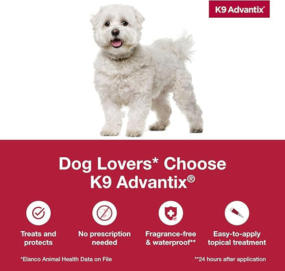K9 Advantix Flea, Tick & Mosquito Prevention for Dogs 4-10 lbs. | Flea Drops for Small Dogs | Apply Monthly | 2 Treatments