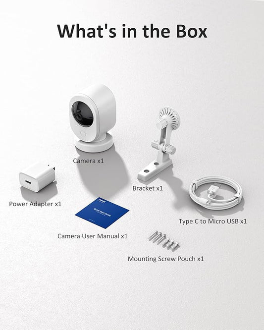 ANNKE 6MP Indoor Security Camera, Crater Por Smart 2.4/5 GHz Wifi Camera with PTZ, Night Vision, Two-Way Audio, Smart Human Detection, Works with Alexa, Ideal for Baby Monitor/Pet Camera/Home Security