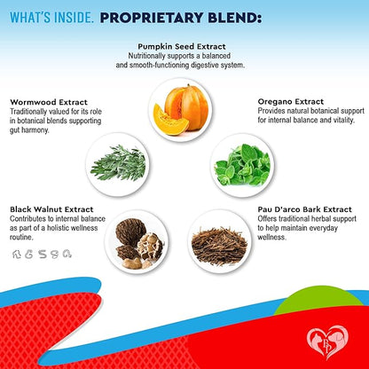 Natural Intestinal Defense for Dogs & Cats – Herbal Cleanse with Wormwood, Black Walnut – Promotes Healthy Gut & Flora Balance – Advanced Broad Spectrum Formula