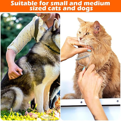 Cat Comb,Grooming Tool for Cats Dogs,Dog Brush for Shedding,Professional Pet Grooming Brush，Deshedding tool, Remove Loose Hair & Matted Fur, Dematting comb for Dogs and Cats