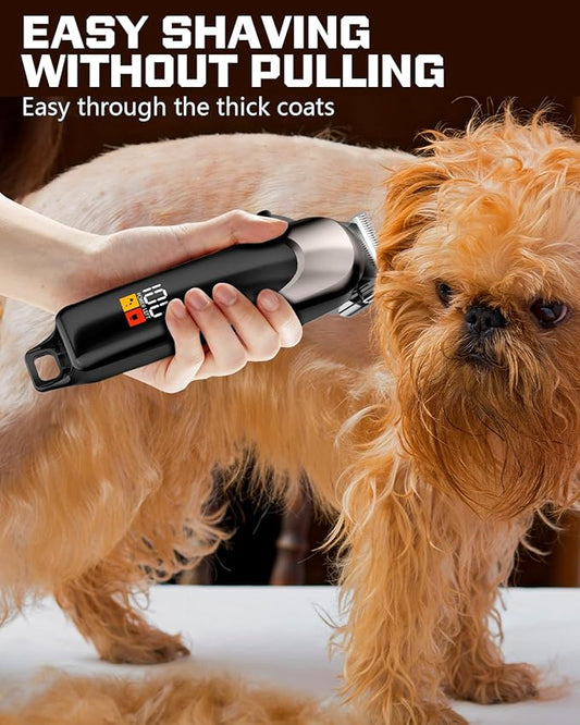 ACE2ACE Dog Clippers Grooming Professional for Thick Hair, Dog Shaver Grooming Kit, Cordless Pet Cat Clippers for Thick Curly Fur, Low Noise Rechargeable Cat Trimmer-7Krpm