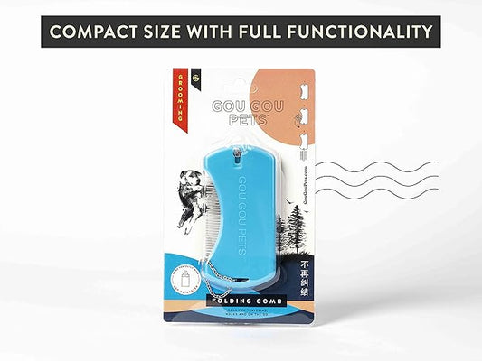 Foldable Grooming Comb for Dogs, Cats, and Horses: Demat and Detangle Comb, Remove Loose Fur or Loose Hair, Smooths Mats and Tangles, Great for On-The-Go Travel