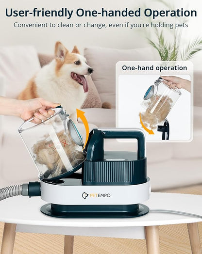 Dog Grooming Vacuum, 9 in 1 Dog Grooming Kit & Dog Hair Vacuum Suction 99% Pet Hair, 2L Dust Cup Dog Brush for Shedding Vacuum, White