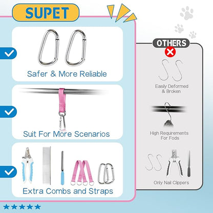 Supet Medium Dog Grooming Hammock Harness for Cats Dogs, Relaxation Pet Grooming Hammock Restraint Dog & Small Animal Leashes Sling(M（ Legs Spacing：9"-12.5" / Max W：50LBS ）