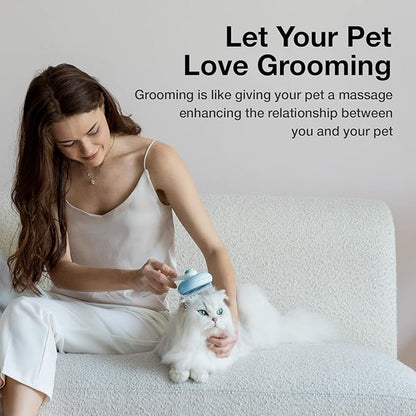 Self-Cleaning Slicker Brush for Pet Grooming - Easily Removes Tangles, Loose Undercoat, and Mats from Cats and Dogs (Blue+Green)