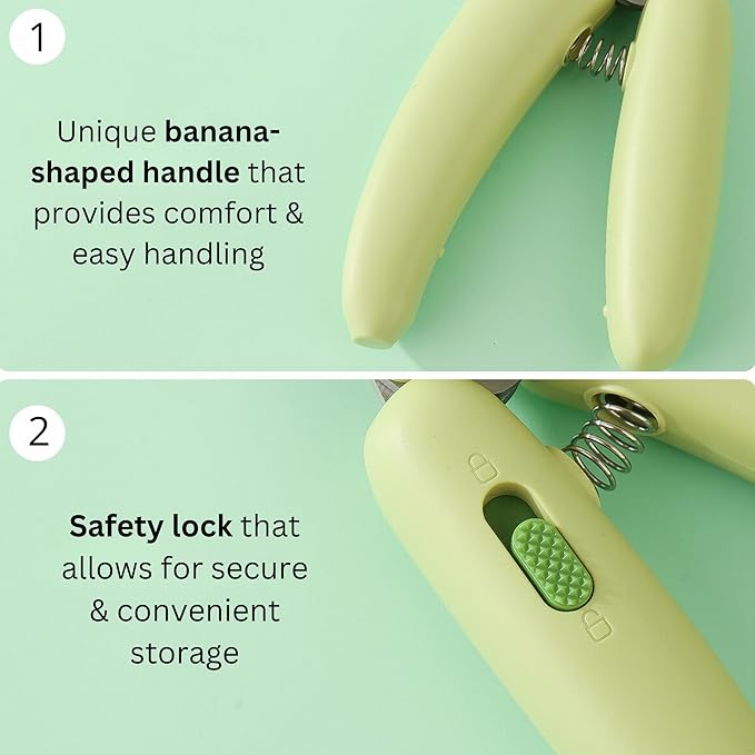 Cat & Dog Pet Nail Clipper - Razor Sharp & Durable Stainless-Steel Blade - Sturdy Non Slip Handles - Professional and Easy at-Home Grooming Tool for All Pets (Green)