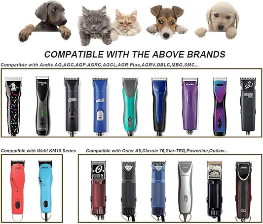 4PCS Wide Blades for Dog Grooming Blades Compatible with Andis Dog Clippers,Dog Clipper Blades Compatible with Oster A5,Wahl km10 Dog Clippers,Stainless-Steel Blade Sharp,Size:10W+30W+5FW+7FW