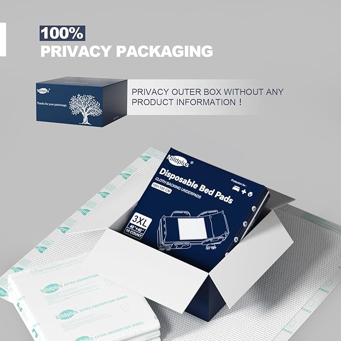 Heavy Duty Underpads 40"X40" Super Sized Chucks Pads 180 Grams Disposable Bed Pads with Strength Cloth Backing Extra Absorption Pads for Incontinence (100X100CM, 20 Count, Discreet Packaging)