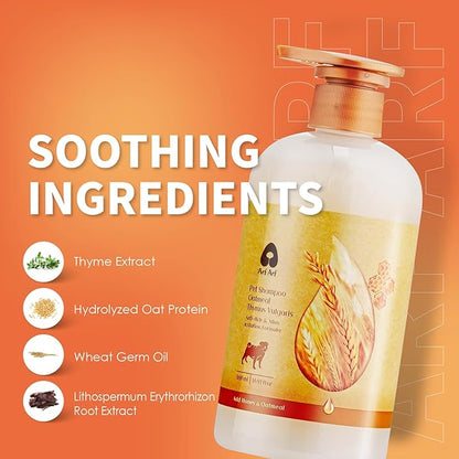 Arf Arf Dog Shampoo Itch Relief, Allay Itch & Irritation Oatmeal Formula, Soothes Dryness and Itching, Long-Lasting Moisture and Natural Fragrance, Suitable for All Breeds and Ages - 16oz