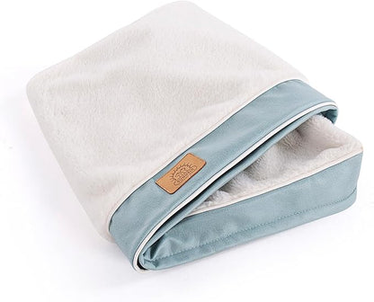 Dog Bed Covers Soft Plush Replacement Washable, Medium Waterproof Dog Bed Cover with Zipper, Pet Bed Cover 30x20x3 Inches, Blue, Cover Only