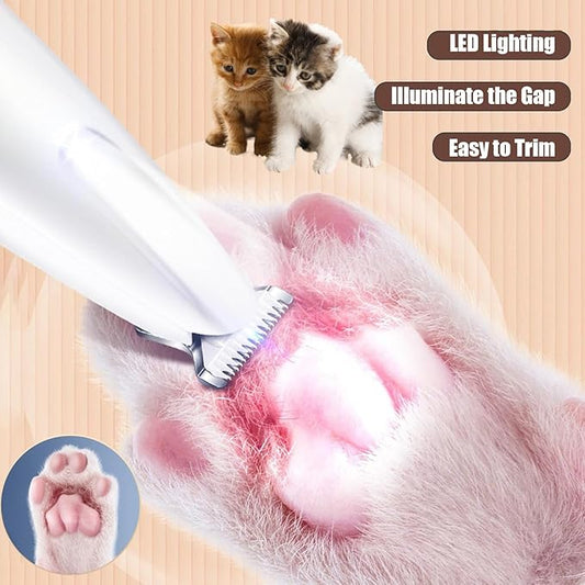 Dog Paw Trimmer,2025 Upgrades Dog Paw Trimmer with LED Light,18 mm Widen Blade, 35 dB Low Noise,Rechargeable Pet Electric Hair Clipper for Dogs and Cats(1pc)