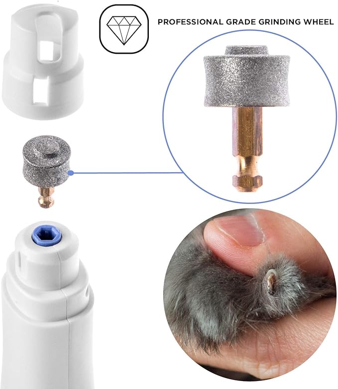 Home Zone Pet Electric Grinder Nail Trimmer, White