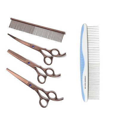 We Love Doodles Small Dog Grooming Comb & Dog Grooming Scissors Kit Bundle - Grooming Comb & Grooming Shears, Scissors and Scissors Kit - Removes Tangles - Made in USA