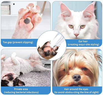 Upgraded Dog Paw Trimmer with LED Light, Low Noise Cat Clipper for Grooming, 18mm Widen Blade Digital Display Pet Paw Trimmer for Paws, Ears, Face, Waterproof Rechargeable Paws Clipper for Dog Cat