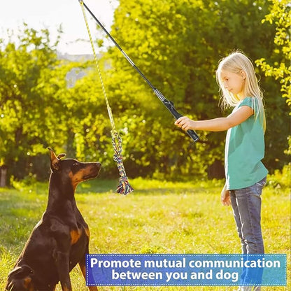 DIBBATU Flirt Pole for Dogs Interactive Dog Toys for Large Medium Small Dogs Chase and Tug of War, Dog Teaser Wand with Lure Chewing Toy for Dog Outdoor Exercise & Training