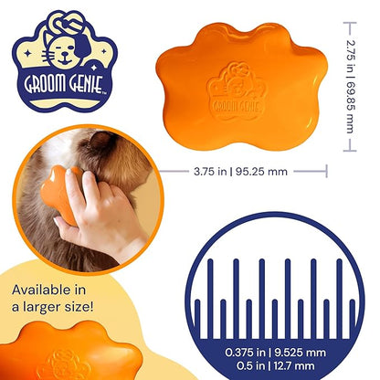 Small 4" Dog Pet Hair Massaging Brush Grooming Tool for Cats Dogs Long or Short Hair Tangerine Orange